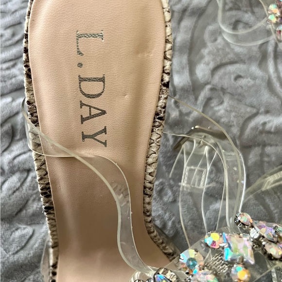 Bling & Snake Print Sandals - Picture 3 of 6